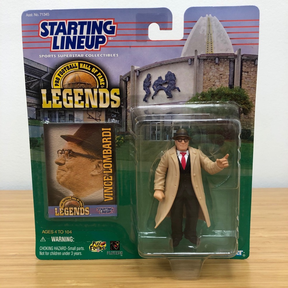 Starting Lineup Vince Lombardi Action Figure Men Adult Tan 1998 HOF Legends